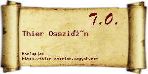 Thier Osszián névjegykártya